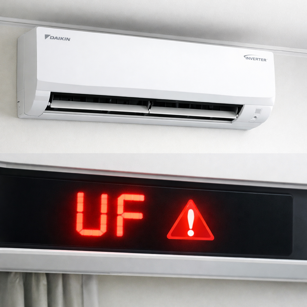 Điều hòa Daikin báo lỗi UF