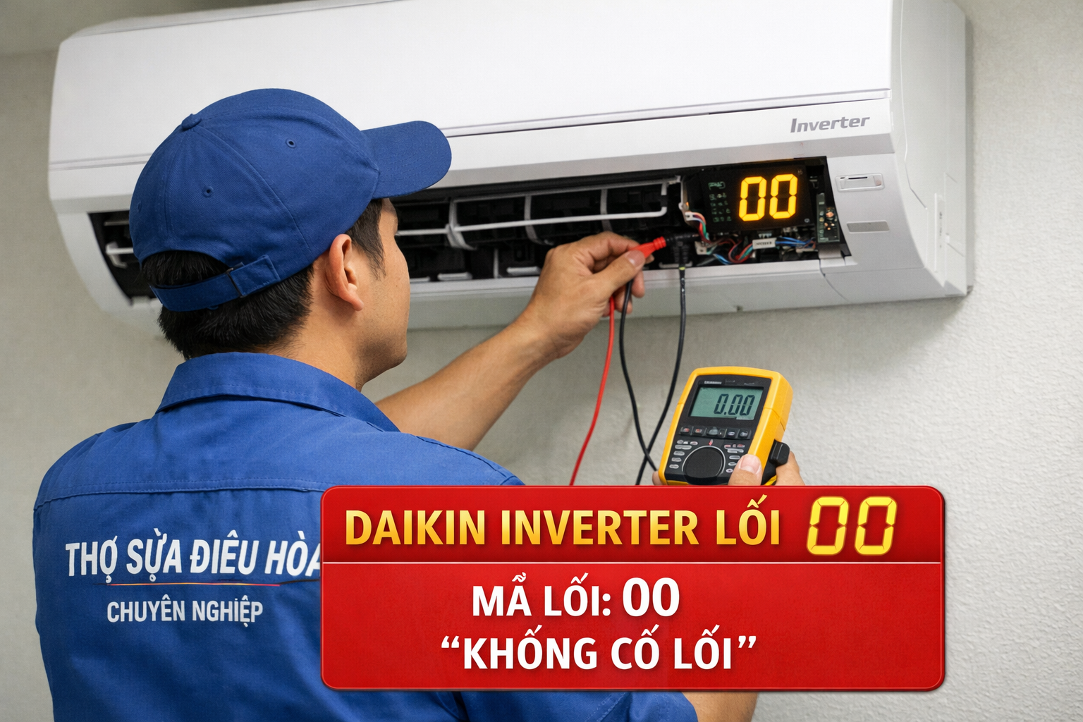 Sửa điều hòa Daikin báo lỗi 00