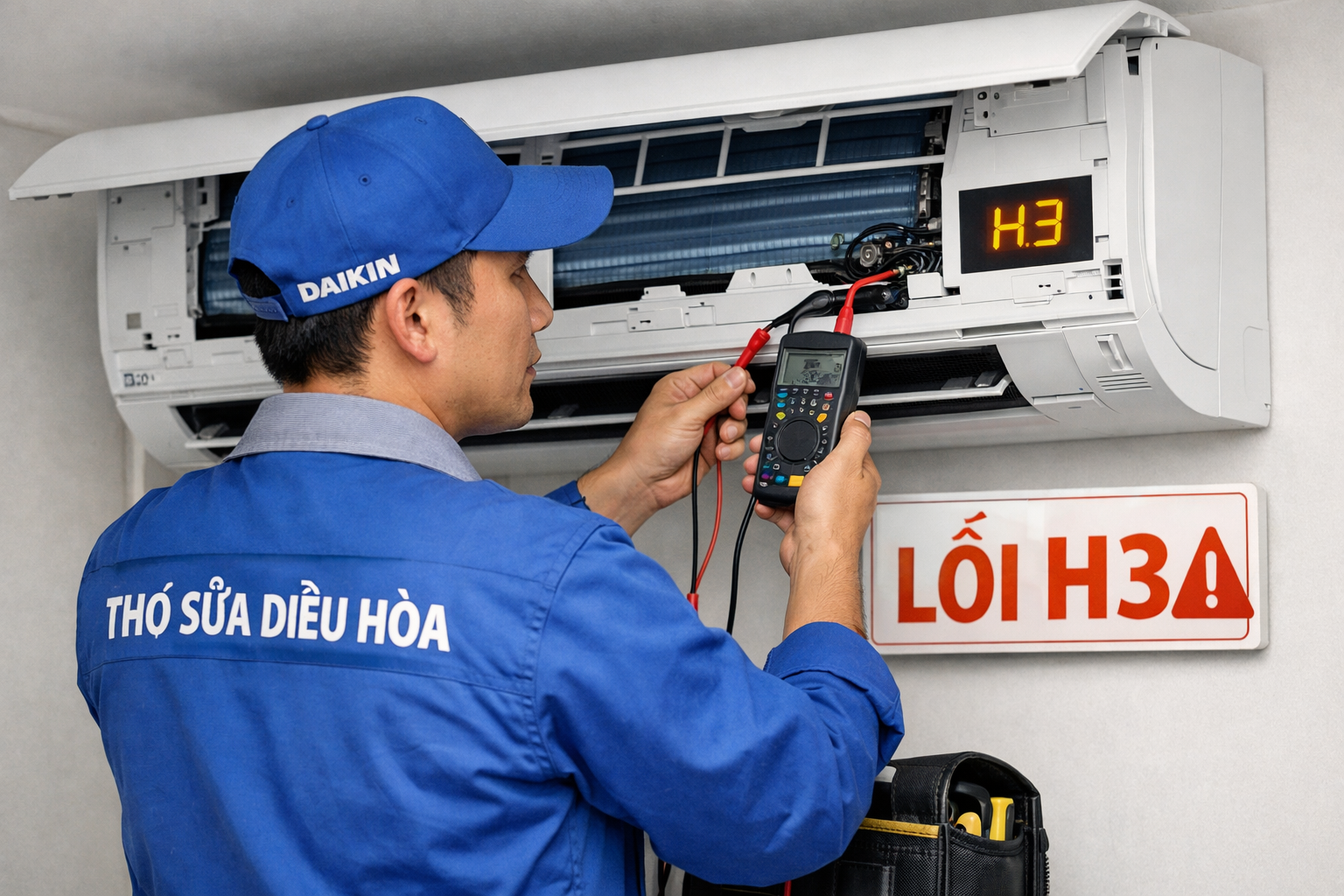 Sửa điều hòa Daikin báo lỗi h3